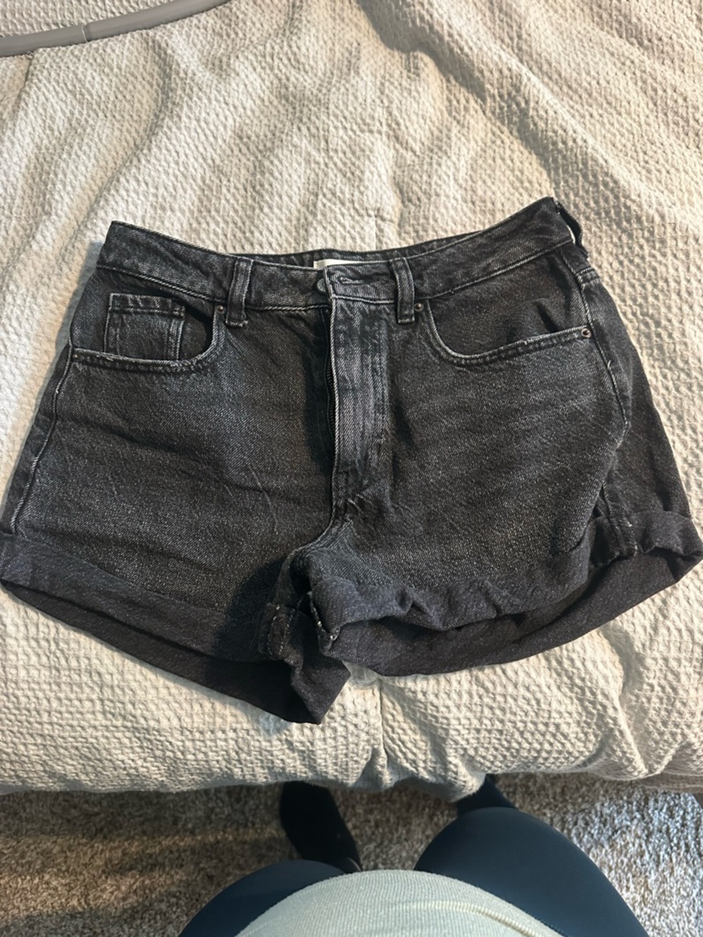 PacSun Black Washed High-Rise Denim Shorts